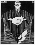 seated man with cat on his lap mc escher 1919 A4 Photo Print