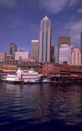 seattle waterfront skyline 1980s 1990s A4 Photo Print