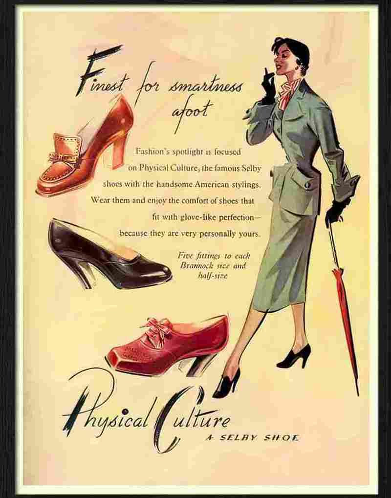 selby shoes 1950s Advert A4 Photo Print