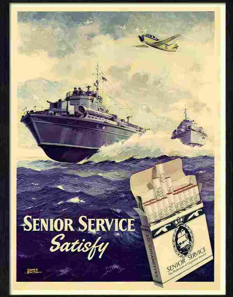 senior service cigarettes 1950s Advert A4 Photo Print