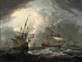 serres english frigate passing a dutch merchantman in congested waters Art A4 Photo Print