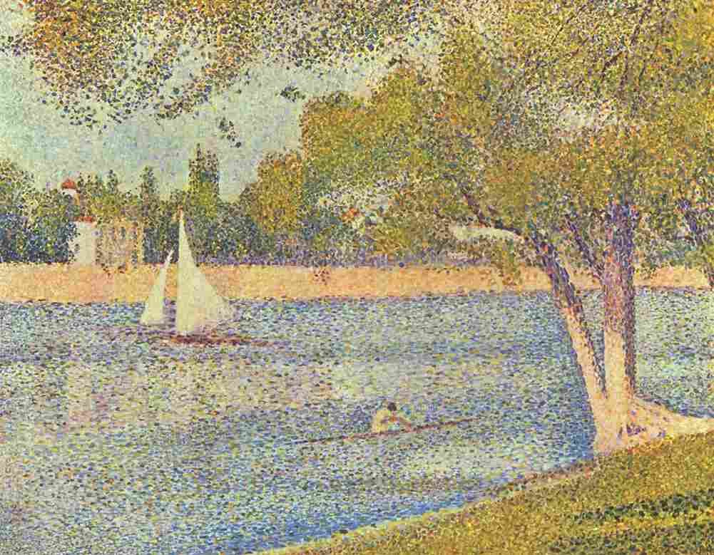 seu The Seine and la Grande Jatte Springtime Art A4 Photo Print