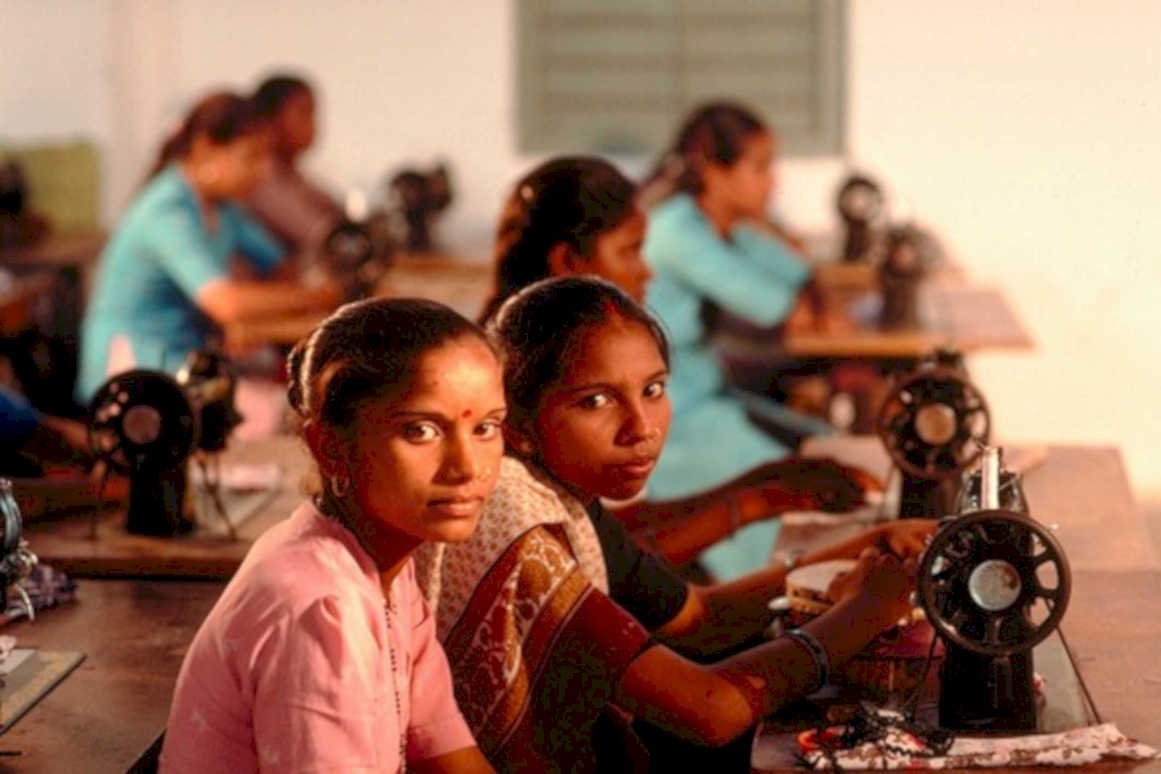 sewing workshop india1980s 1990s A4 Photo Print