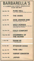 sham69BARBARELLAS Punk Flyer A4 Photo Print
