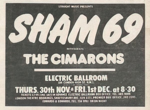 sham69ELECTRICGIGADsmall(72) Punk Flyer A4 Photo Print