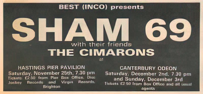 sham69HASTINGSgigadSMALL(72) Punk Flyer A4 Photo Print