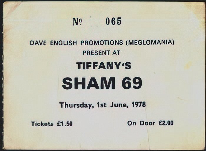 sham69TIFFANYSgigTICKETsmall(72) Punk Flyer A4 Photo Print