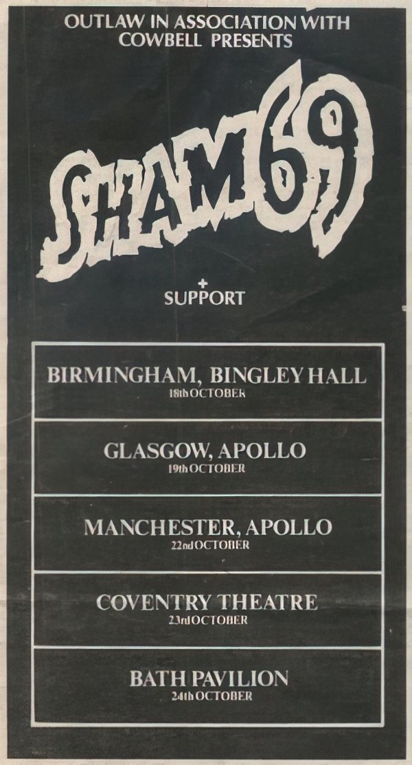 sham69melodymakerOCT1979small(72) Punk Flyer A4 Photo Print