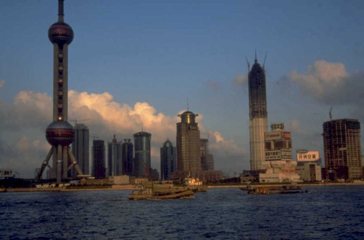 shanghai skyline pearl 1980s 1990s A4 Photo Print
