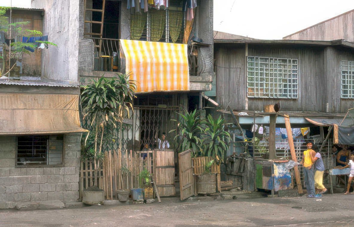 shantytown dwellings philippines Vintage A4 Photo Print