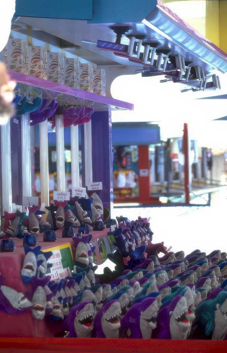 shark attack arcade Vintage A4 Photo Print