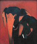 sher Two Elephants Art A4 Photo Print