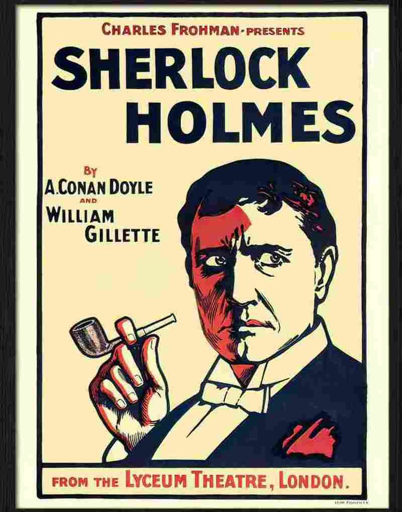 sherlock holmes theatre poster 1909 Advert A4 Photo Print
