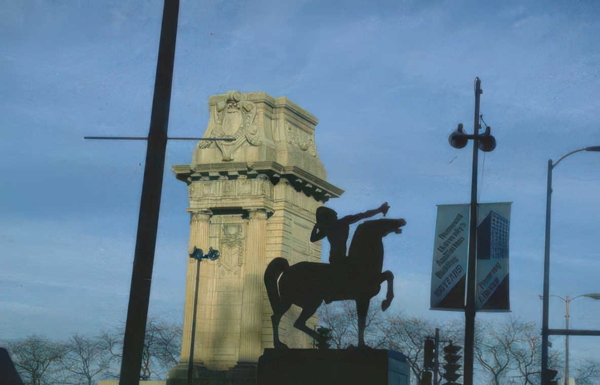 sherman statue chicago Vintage A4 Photo Print