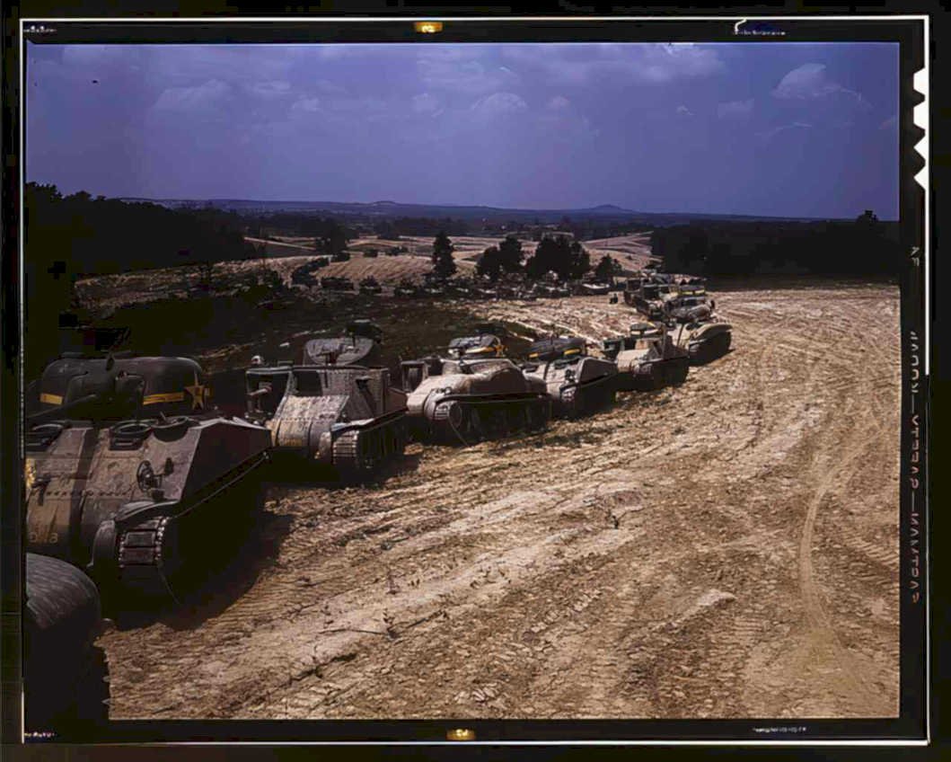 sherman tanks normandy Vintage world war A4 Photo Print