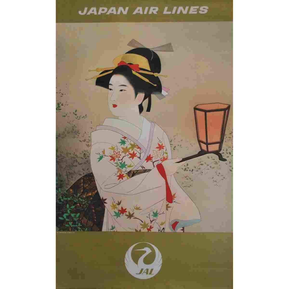 shinsui ito japan air lines vers 1970 3 Advert A4 Photo Print
