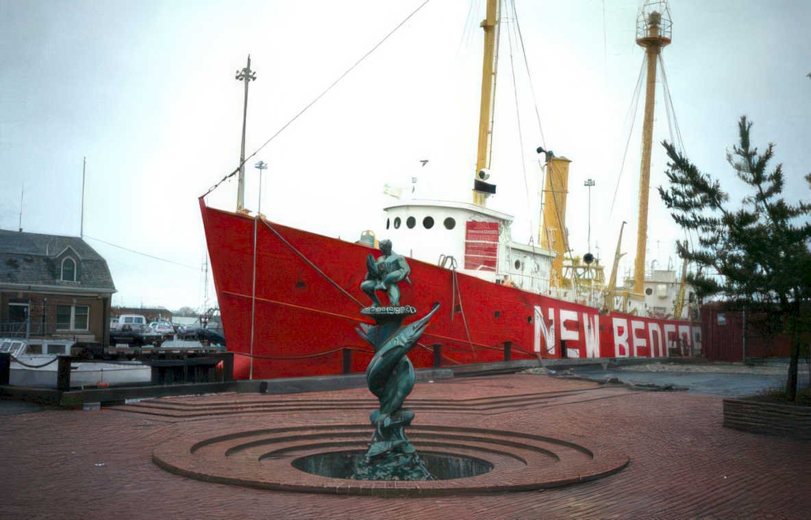 ship harbor newbedford Vintage A4 Photo Print