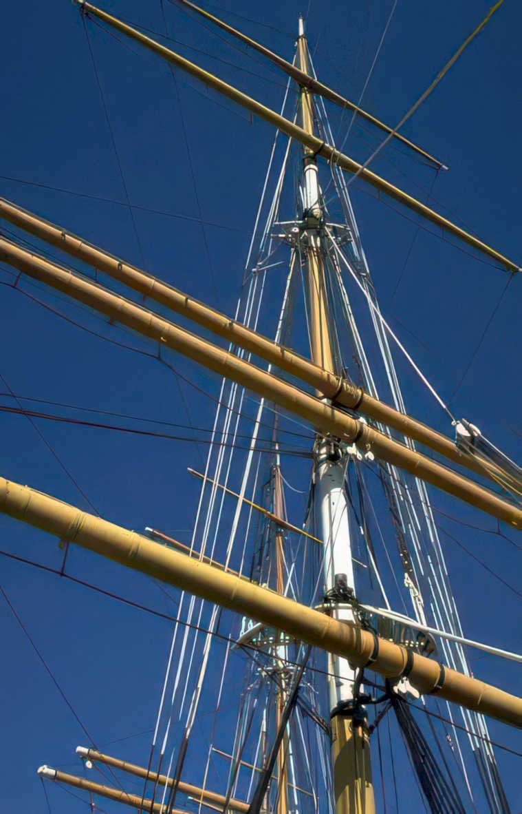 ship mast rigging Vintage A4 Photo Print