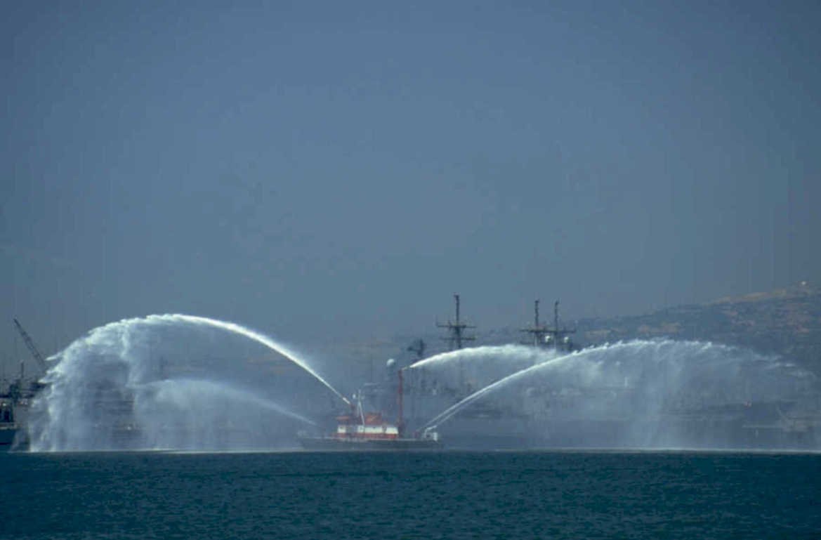 ship water plume 1980s 1990s A4 Photo Print