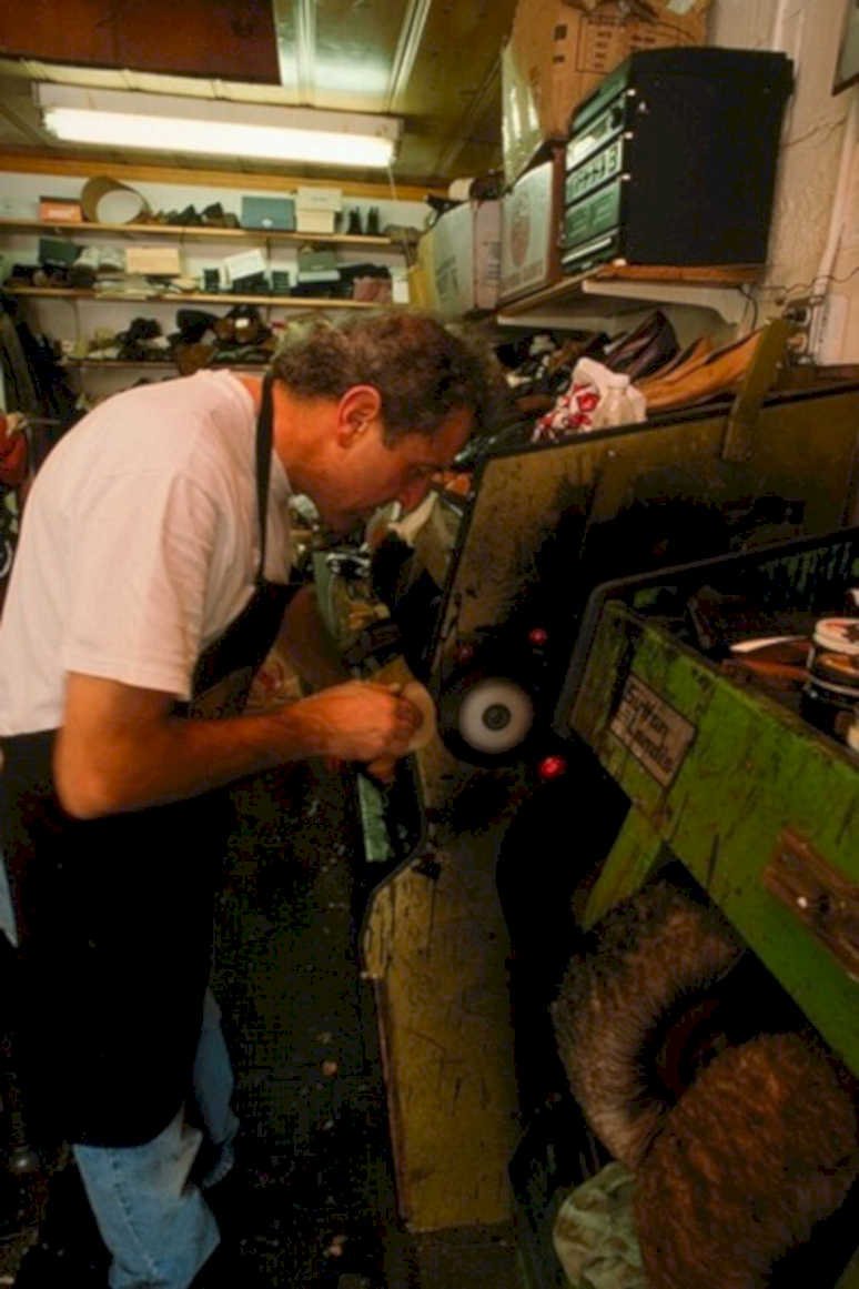 shoemaker grinder workshop1980s 1990s A4 Photo Print