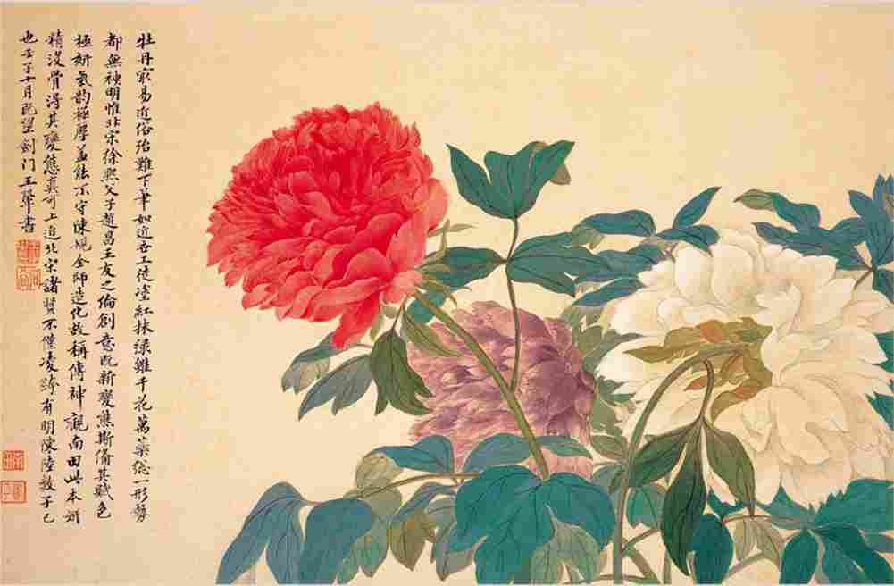shouping Peonies Two Art A4 Photo Print