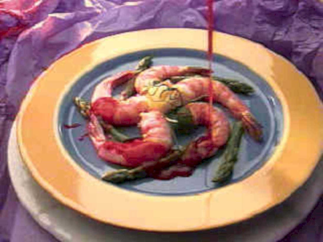 shrimp asparagus plate 11980s 1990s A4 Photo Print