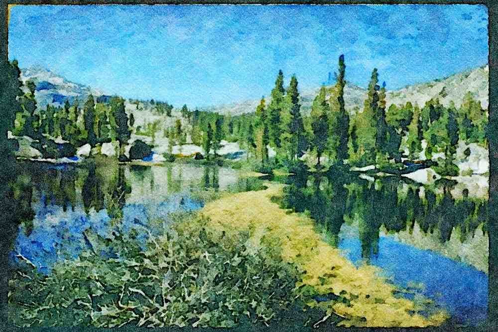 sierra Nevada Mountains 397001 Granite Basin A4 Limited Edition Watercolour Print
