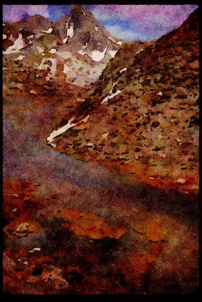 sierra Nevada Mountains 397002 Evolution Lake A4 Limited Edition Watercolour Print