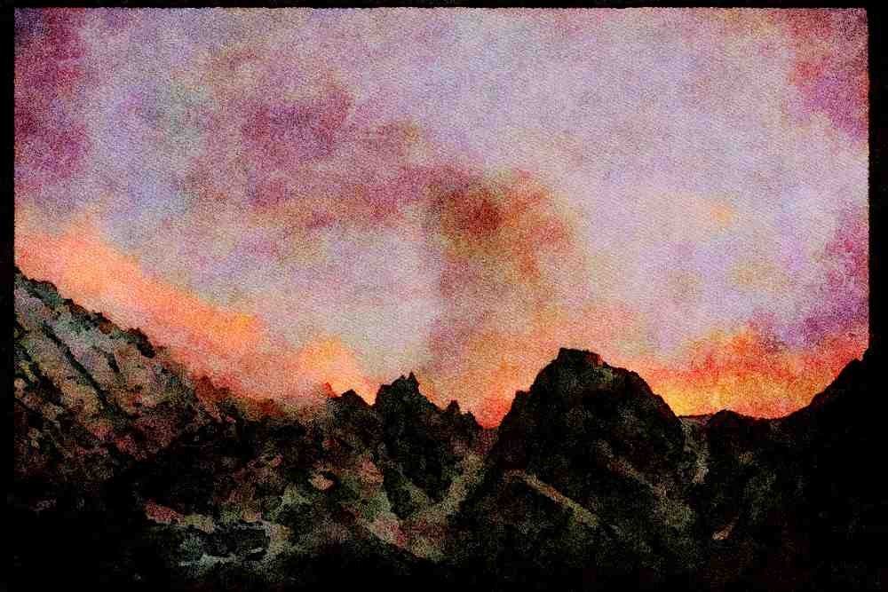 sierra Nevada Mountains 397012 View Of Diamond Mesa From Tyndall Creek Basin A4 Limited Edition Watercolour Print