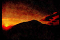 sierra Nevada Mountains 397020 Sunset, Mt. Merriam A4 Limited Edition Watercolour Print