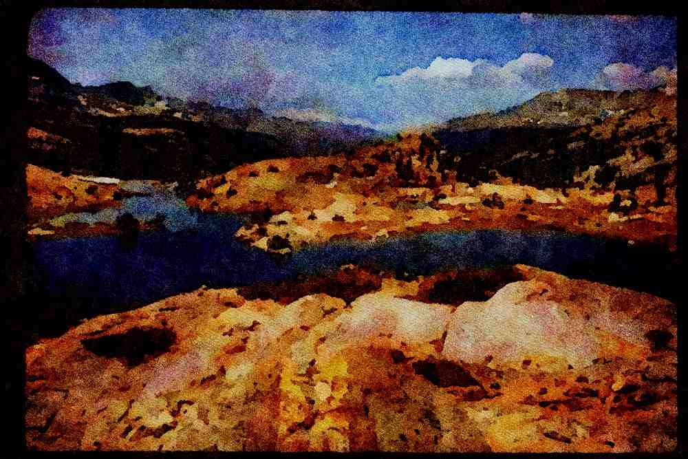 sierra Nevada Mountains 397023 Evolution Lake Looking Towards Evolution Valley A4 Limited Edition Watercolour Print