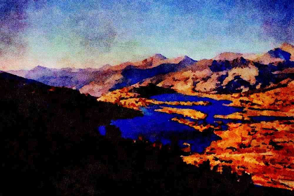 sierra Nevada Mountains 397026 View From Silver Pass A4 Limited Edition Watercolour Print