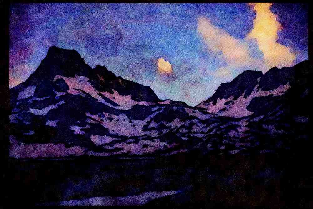 sierra Nevada Mountains 397029 Mt. Banner And Mt. Davis A4 Limited Edition Watercolour Print