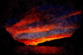 sierra Nevada Mountains 397038 Sunset Over Lower Darwin Lake A4 Limited Edition Watercolour Print