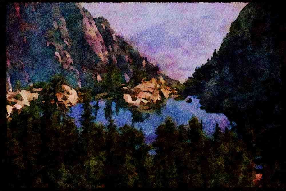 sierra Nevada Mountains 397039 Lake Agnew, Looking East A4 Limited Edition Watercolour Print