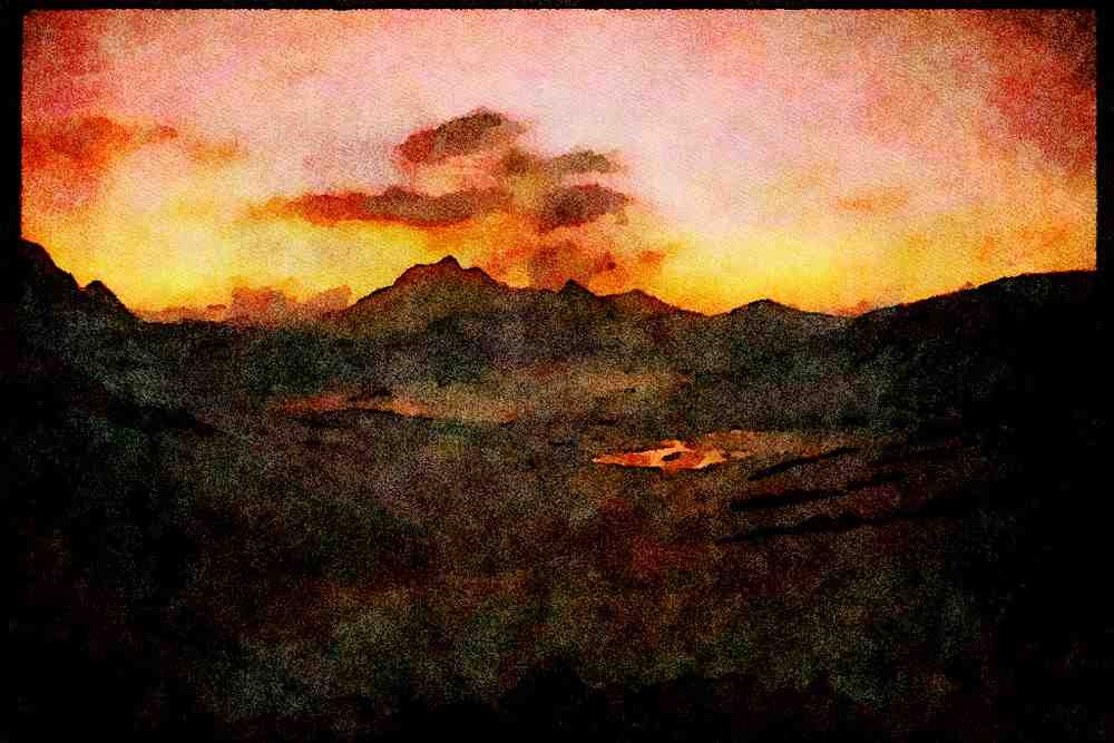 sierra Nevada Mountains 397044 View North Of Muir Pass A4 Limited Edition Watercolour Print