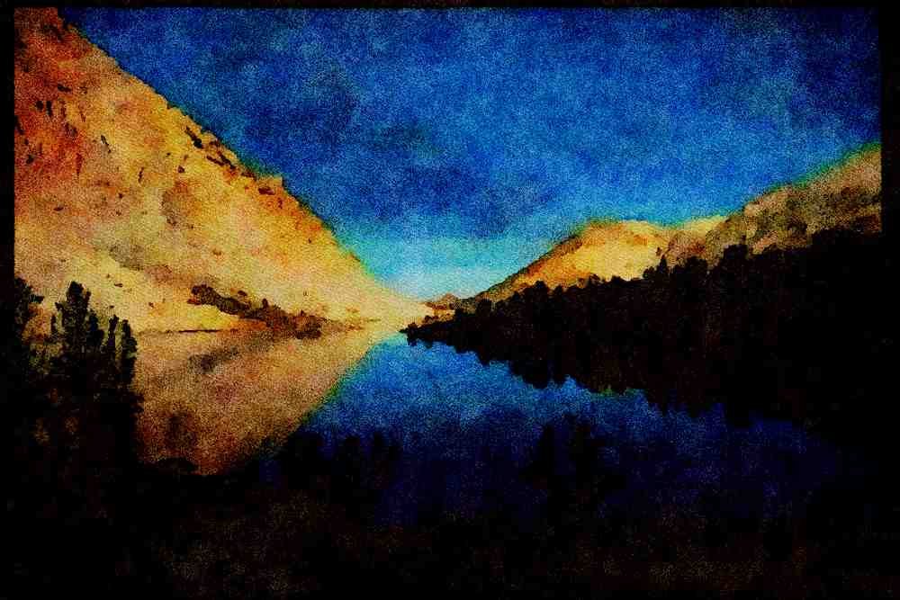 sierra Nevada Mountains 397064 Reflections, Kearsarge Lake A4 Limited Edition Watercolour Print