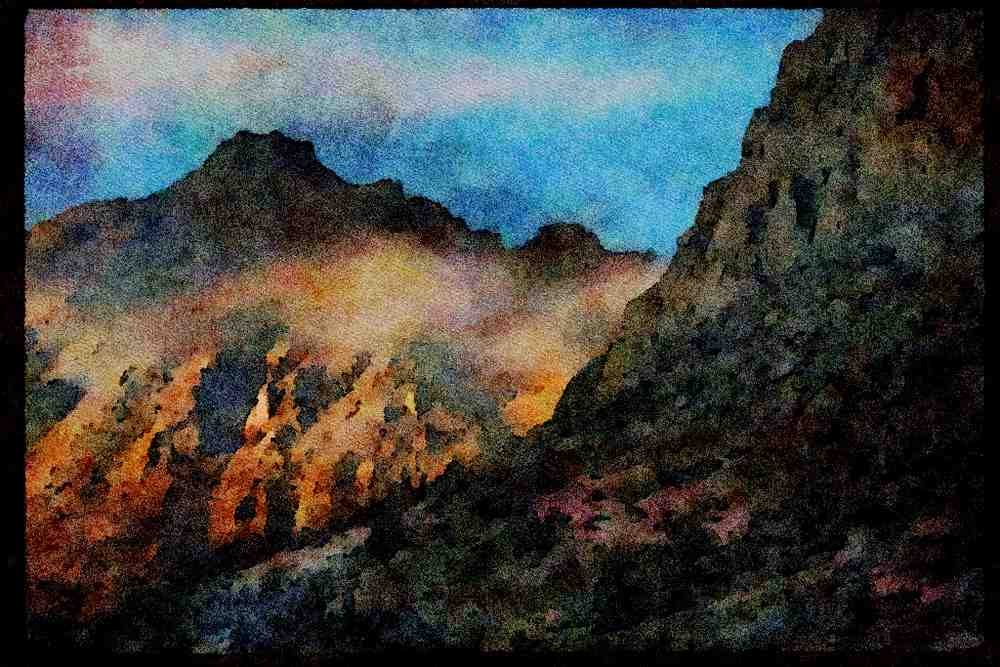 sierra Nevada Mountains 397065 Autumn Storm Below Forester Pass A4 Limited Edition Watercolour Print