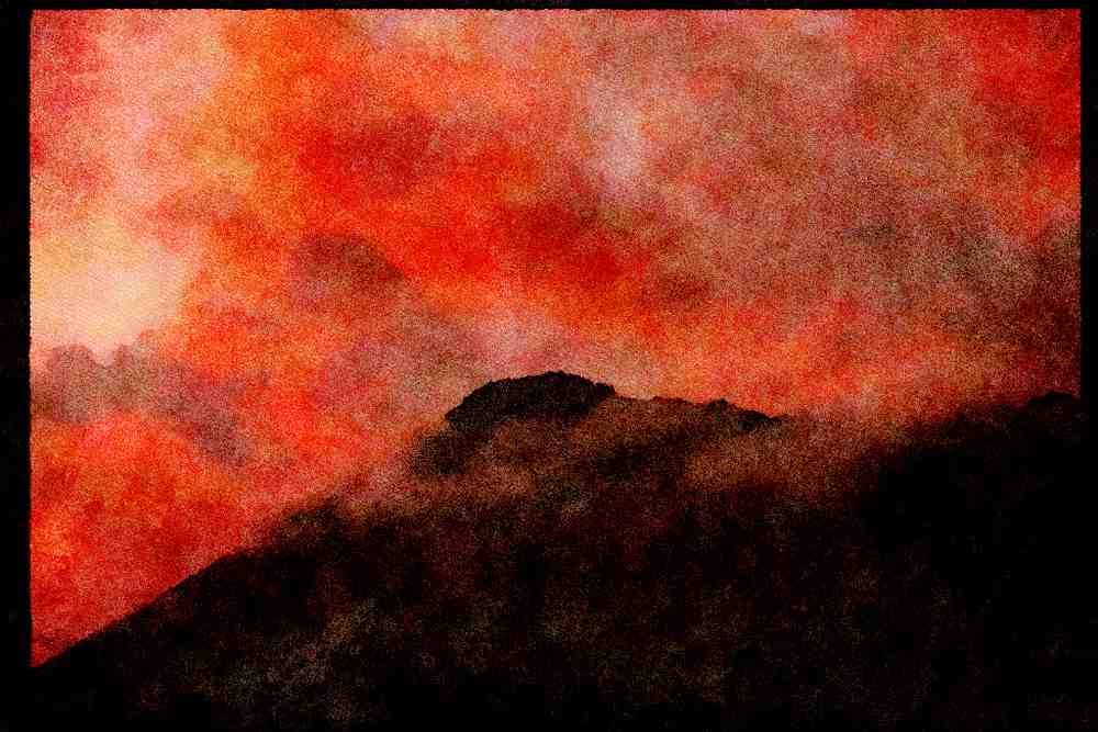 sierra Nevada Mountains 397075 Sunset, Kearsarge Lake A4 Limited Edition Watercolour Print
