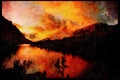 sierra Nevada Mountains 397078 Sunset, Kearsarge Lake A4 Limited Edition Watercolour Print