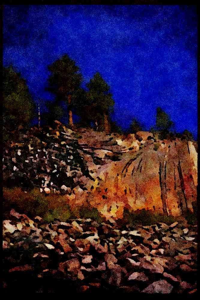 sierra Nevada Mountains 397083 Devil's Postpile A4 Limited Edition Watercolour Print