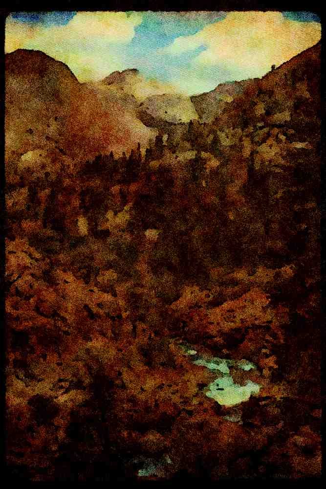 sierra Nevada Mountains 397097 Piute Creek Below Hutchinson Meadow A4 Limited Edition Watercolour Print
