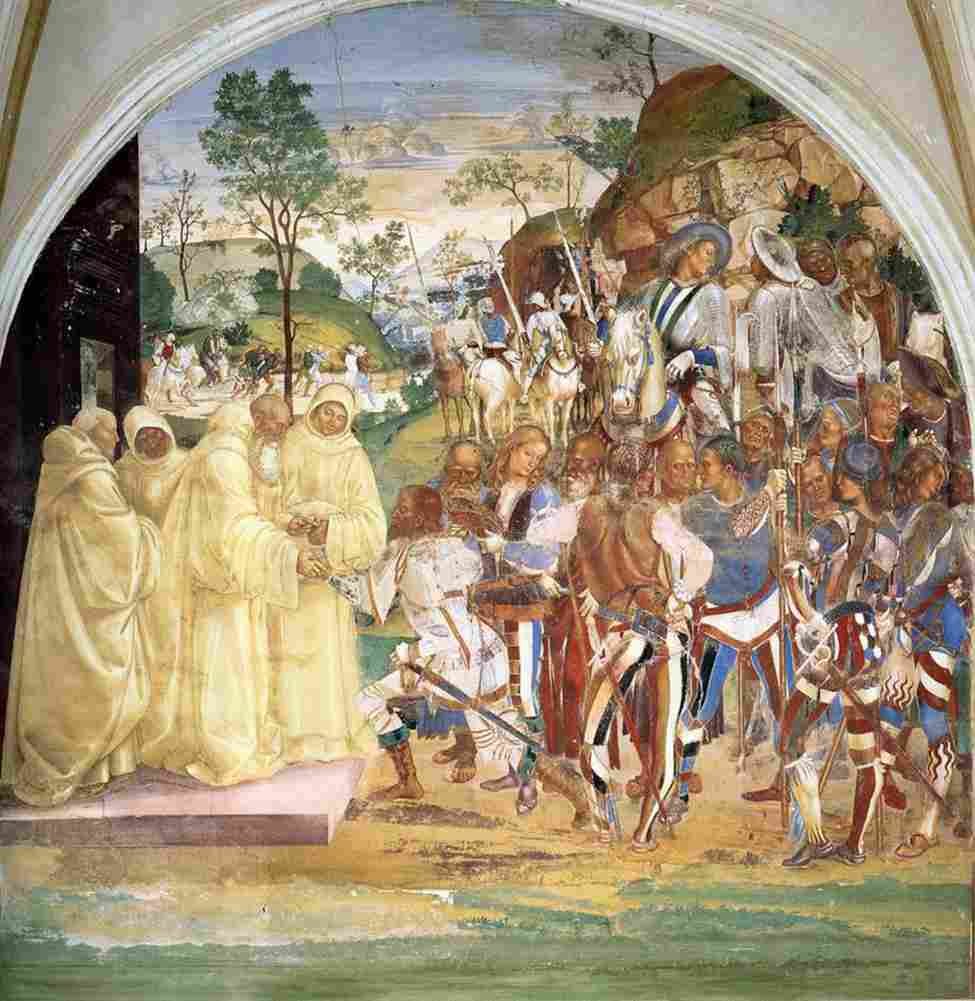 signorelli benedict recognizes and receives totila Art A4 Photo Print