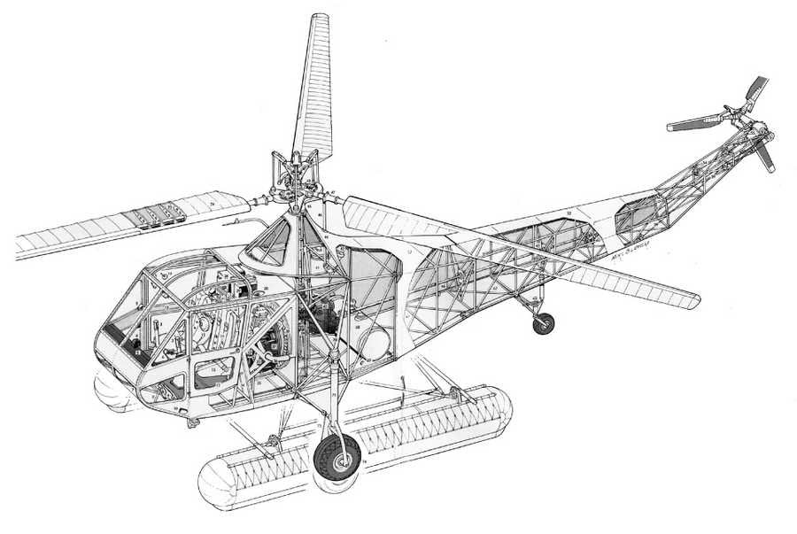 sikorskyr r4 cutaway A4 Photo Print