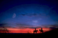 silhouette riders night 1980s 1990s A4 Photo Print