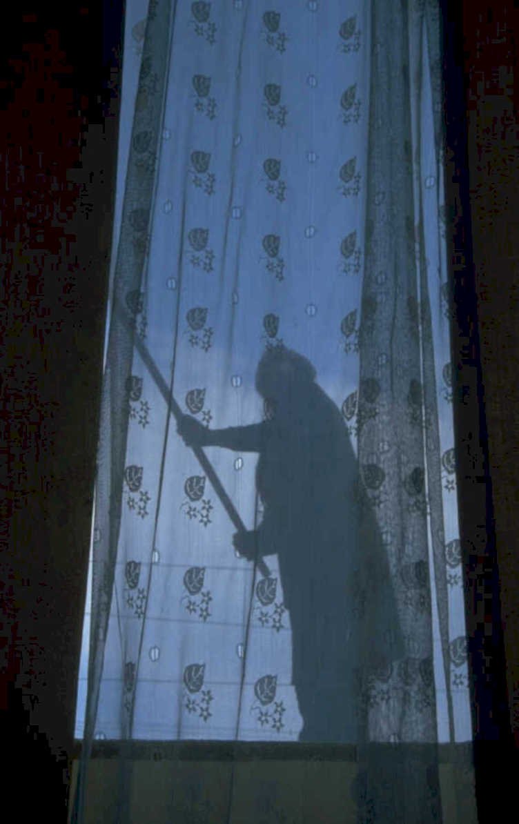 silhouetted curtains clean 1980s 1990s A4 Photo Print
