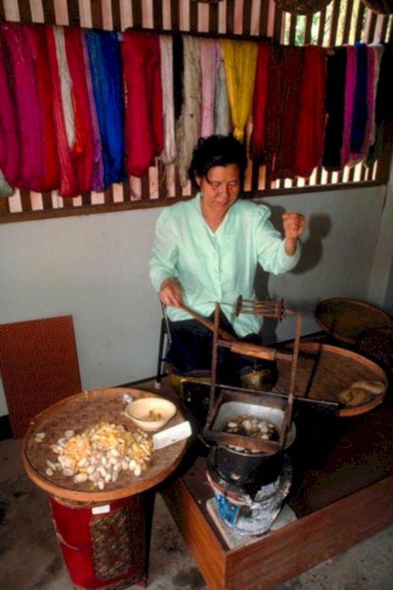 silk dyeing process1980s 1990s A4 Photo Print
