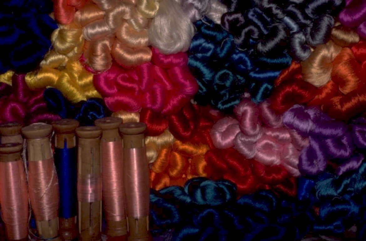silk yarn spools 1980s 1990s A4 Photo Print