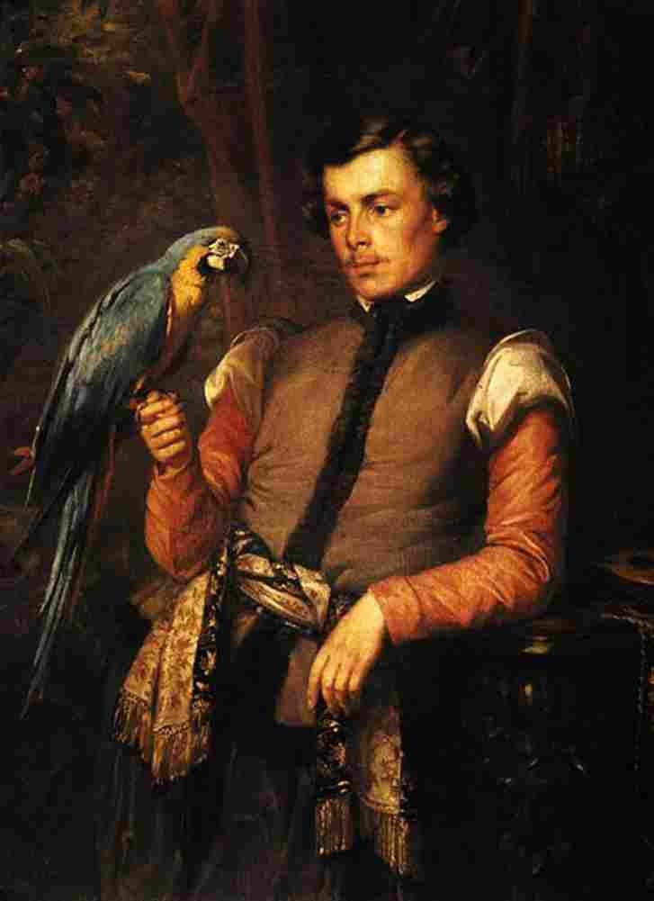 simm Nobleman with a Parrot Art A4 Photo Print