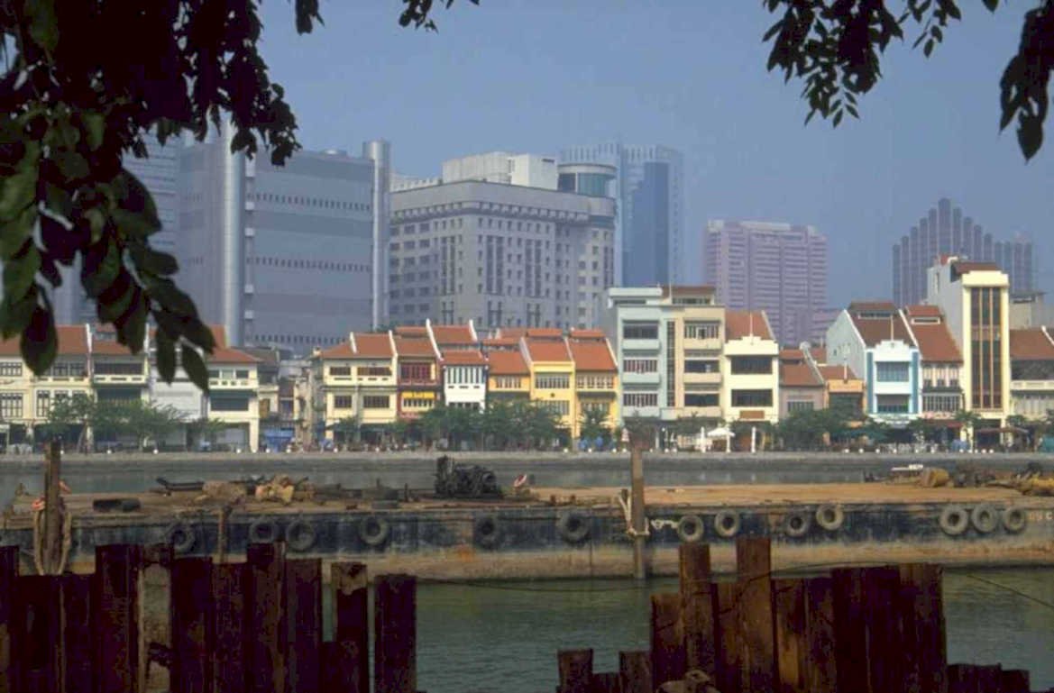 singapore waterfront cityscape 1980s 1990s A4 Photo Print